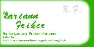 mariann friker business card